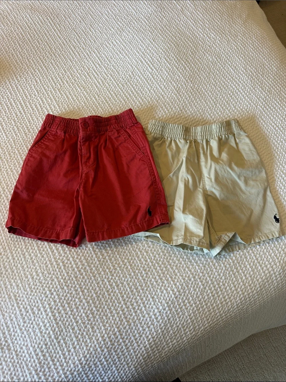 Ralph Lauren Kids Red and Khaki Cotton Short Set